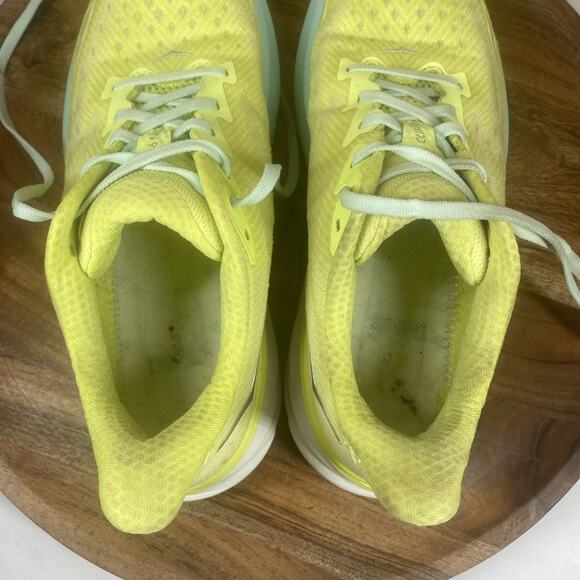 Hoka OneOne Clifton 9 Citrus Glow Womens Green Size 9 Running Shoes 1127896 CGSO - Picture 7 of 12